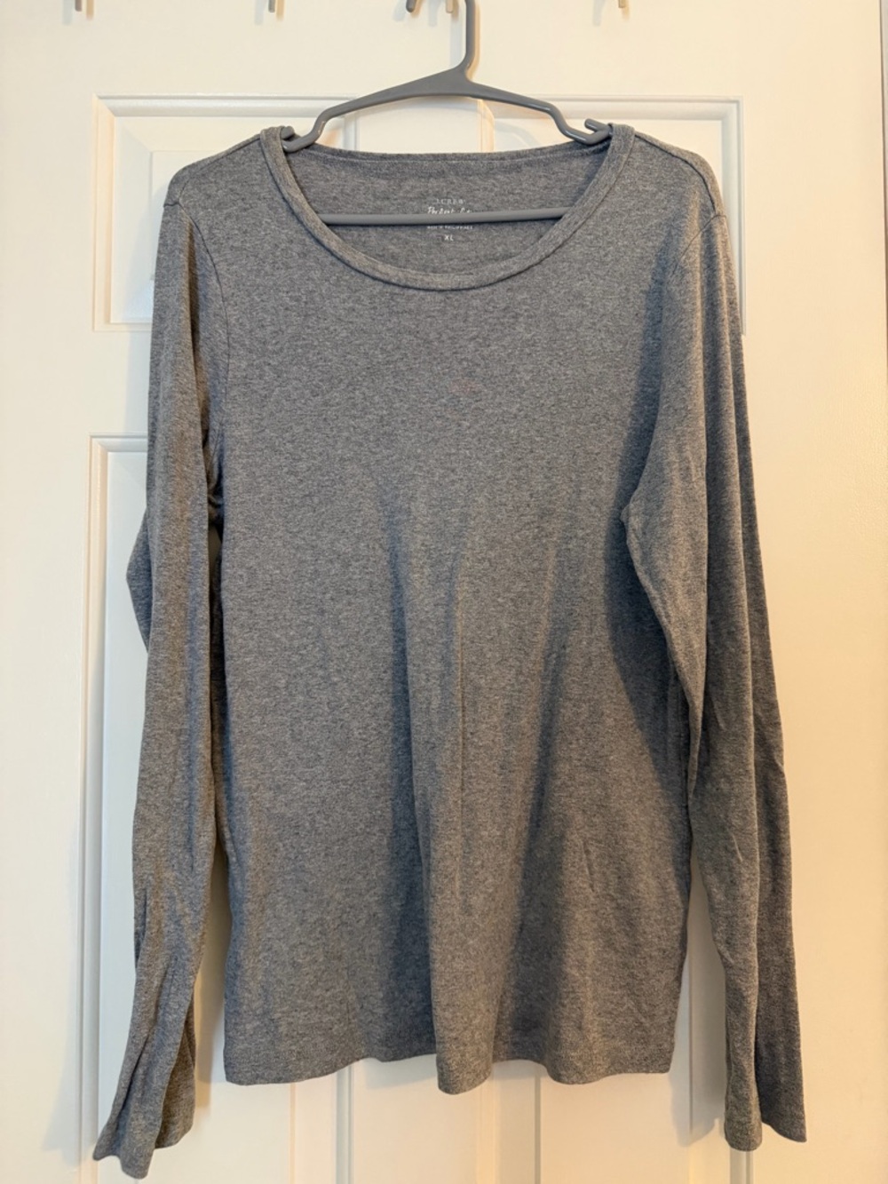 J. Crew Olive Gray Crew Neck Long Sleeve Tee